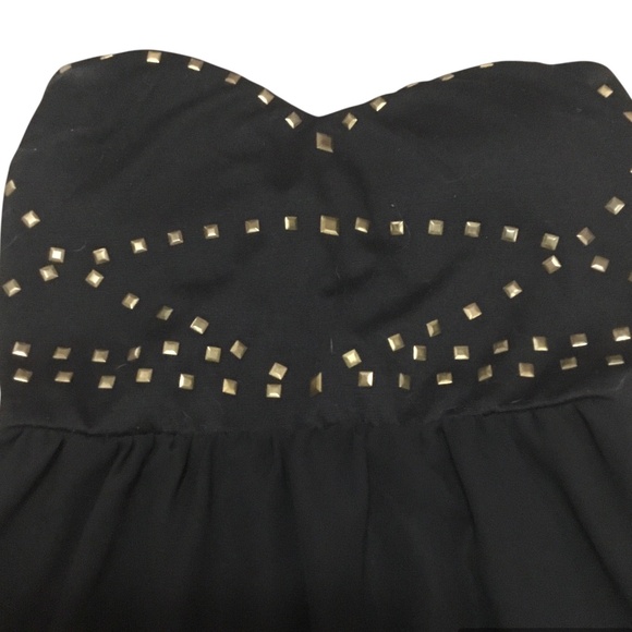Strapless Black Dress with Studs - Picture 3 of 5